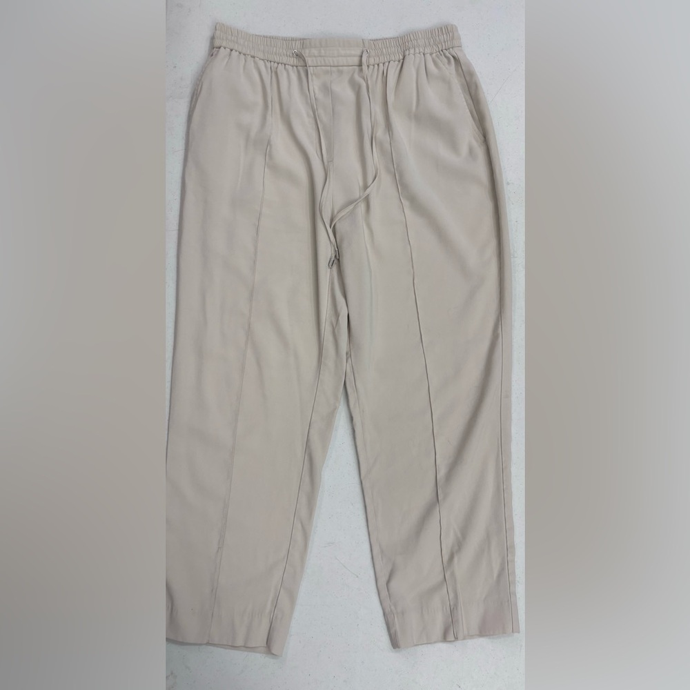 Ophelia Roe Tan/Beige Pull-On Trousers with Drawstring, Size XL